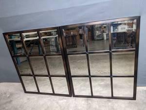 lot 215 image: Set of 2 Large Multipanel Wall Mirrors F