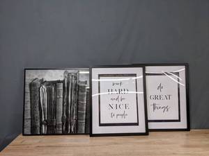lot 201 image: Three Piece Framed Inspirational Wall Art  F