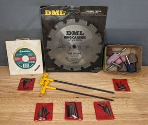 lot 274 image: Metabo Tile & Concrete Diamond Blade, DML King Carbide Diamond Ground Precision Saw Blade, Allen Wrenches, Etc. T