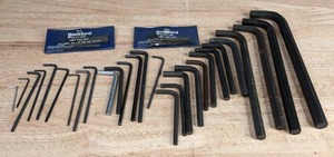 lot 283 image: Pile of 28 Hex L-Key Allen Wrenches and 2 K-6 Rockford Short Arm Hex Key Kits T