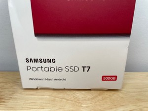 lot 25A image: Brand New SAMSUNG Portable SSD T7 500GB USB 3.2 External - Red Y