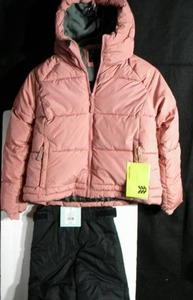 lot 153 image: Brand New with Tags All in Motion Pink Puffer Jacket (M 78) and Black 1 Piece Snow Pants 3T