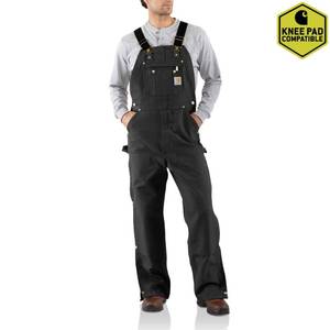 lot 42 image: Brand New Carhartt Mens Zip-to-Thigh Duck Canvas Bib Overall Size 44x30