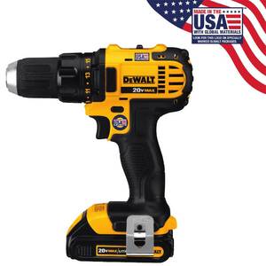 lot 74 image: Brand New DeWalt 20V Max Lithium-Ion Cordless Compact DrillDriver Kit with 2 Batteries
