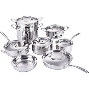 lot 85 image: Brand New Unopened Box 14-Pc. Stainless Steel Cookware Set