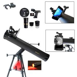 lot 134 image: Brand New Open Box Cassini 800mm x 80mm Astronomical Reflector Telescope with Smartphone Photo Adapter