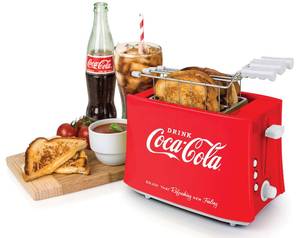 lot 217 image: Brand new Open BoxNostalgia Coca-Cola Grilled Cheese Toaster with Toaster Baskets