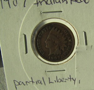lot 3 image: 1907 INDIAN HEAD CENT