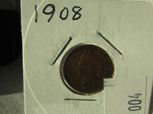 lot 4 image: 1908 INDIAN HEAD CENT