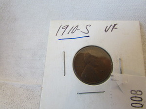 lot 8 image: 1910-S  LINCOLN ONE CENT