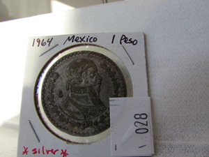 lot 28 image: 1964 MEXICO 1 PESO SILVER