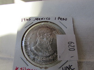 lot 29 image: 1965 MEXICO 1 PESO SILVER