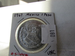 lot 31 image: 1967 MEXICO 1 PESO SILVER