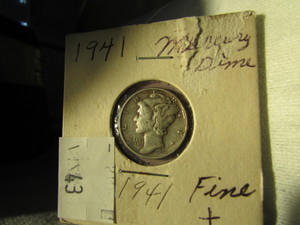 lot 43 image: 1941 MERCURY SILVER DIME