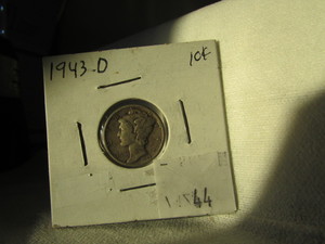 lot 44 image: 1943-D MERCURY SILVER DIME