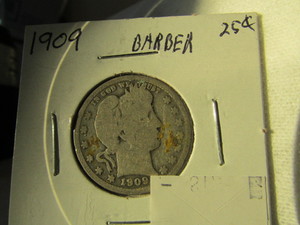 lot 48 image: 1909 BARBER SILVER QUARTER