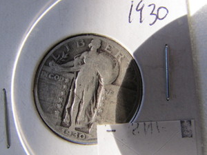lot 49 image: 1930 STANDING LIBERTY SILVER QUARTER