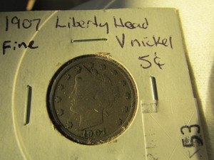 lot 53 image: 1907 LIBERTY  V-NICKEL
