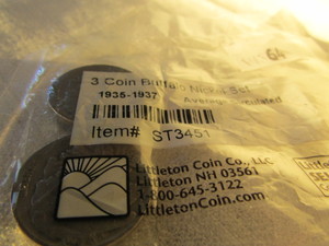 lot 64 image: 3 COIN BUFFALO NICKEL SET