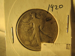 lot 66 image: 1920 WALKING SILVER HALF DOLLAR