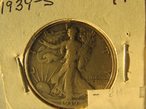 lot 68 image: 1939-S WALKING SILVER HALF DOLLAR