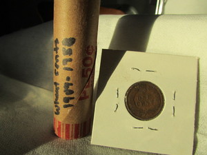 lot 81 image: ROLL OF MIXED DATE WHEAT CENTS 1909-1958 WITH A 1899 INDIAN HEAD CENT