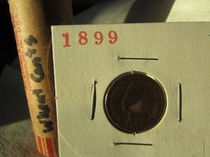 lot 85 image: ROLL OF MIXED DATE WHEAT CENTS 1909-1958 WITH A 1899 INDIAN HEAD CENT