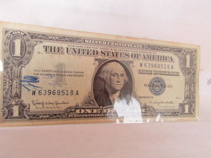 lot 96 image: 1957-B ONE DOLLAR SILVER CERTIFICATE
