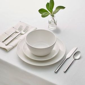lot 18 image: Open Box Item - Looks New 12pc Stoneware Avesta Dinnerware Set - Project 62