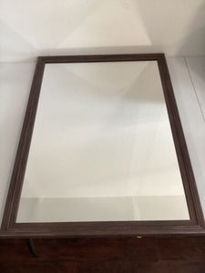 lot 16 image: Threshold Wall Hanging Mirror (Walnut) 22in (W) X 30 in (H)
