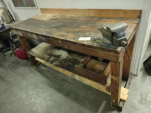 lot 57 image: Workbench with Wilton 5 Swivel Vis...