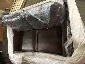Dillon 1-Piece Straight Leather top Set of Raisin Brown Sofa Loveseat Sofa by Hydeline Customer Returns See Pictures