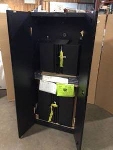 3-Piece Regular Duty Welded Steel Garage Storage System in Black (54 in. W x 75 in. H x 19 in. D) by Husky Customer Returns See Pictures