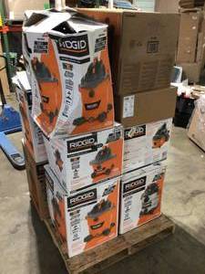 Pallet of Ridgid WetDry Shop Vacs Customer Returns See Pictures