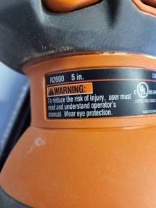 lot 14 image: Ridgid 5 orbital sander Model #R2600