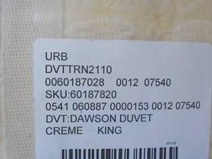 Dawson Duvet Crme new in package...