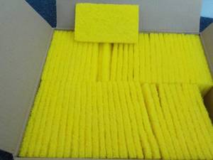 60 - 3 x 5 Yellow Scrubbing Pads...