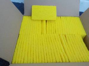 60 - 3 x 5 Yellow Scrubbing Pads...