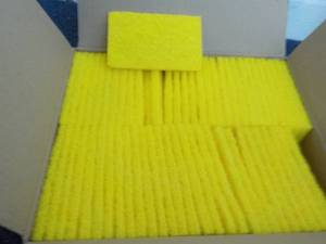 60 - 3 x 5 Yellow Scrubbing Pads...