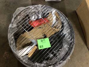 Cosmic 30 in. x 20 in. Round Bronze Steel Wood Burning Fire Pit with Cooking Grill and Spark Screen by Sunnydaze Decor Customer Returns See Pictures