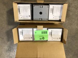 Lot of 2 N3R Aluminum Gray 2-Gang Weatherproof Outdoor Electrical Box, 3 Outlets at 12-in., With 2 Closure Plugs by BELL
