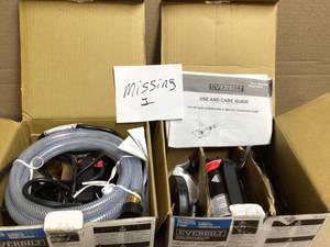 2 lots of 110 HP Non-Submersible Self-Priming Transfer Pump by Everbilt Missing Items Customer Returns See Pictures