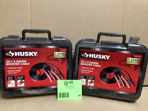 2 Lots of 4-Gauge 20 ft. UL Booster Cable by Husky Customer Returns See Pictures