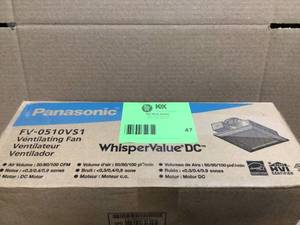 WhisperValue DC Pick-A-Flow 50, 80 or 100 CFM Ceiling or Wall Low Profile Housing Depth Energy Star Bath Exhaust Fan by Panasonic Customer Returns See Pictures