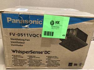 WhisperSense DC Fan with Motion and Humidity Sensors Delay Timer and Pick-A-Flow Speed Selector 50, 80 or 110 CFM by Panasonic  Customer Returns See Pictures