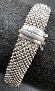 lot 203 image: Vintage INOX Sterling Silver Weave Necklace, Earrings & Bracelet 925 Italy