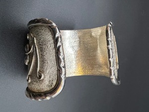 lot 180 image: Silver Artisan Cuff Bracelet and Earrings Set