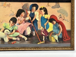 lot 70 image: Vintage Framed Picture of the Dion Quintuplets