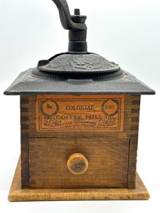 lot 106 image: Vintage Colonial Coffee Mill Grinder