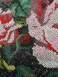 lot 99 image: Vintage Art Deco Micro Beaded Purse Bag - Larger Floral